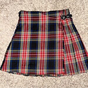Stylish Kids' Plaid Skirt with Buckle